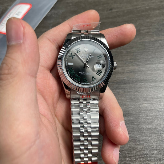 Rolex Watch Silver Black