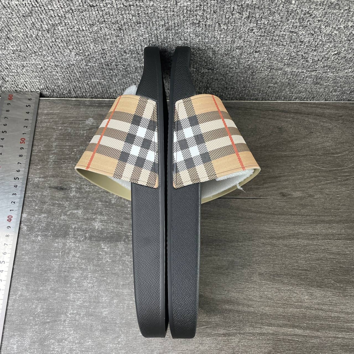 Burberry Check Slides Archive Beige