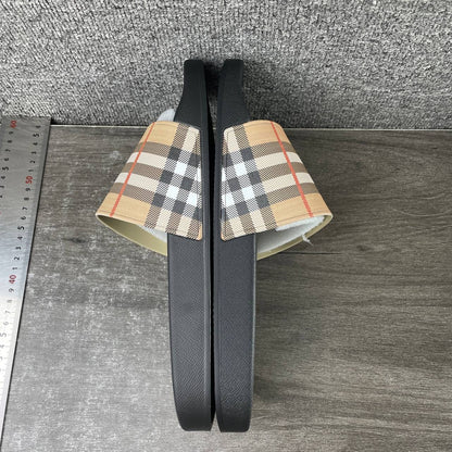 Burberry Check Slides Archive Beige