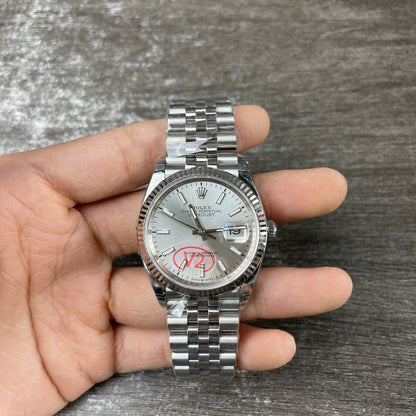 Rolex Watch Plain Silver