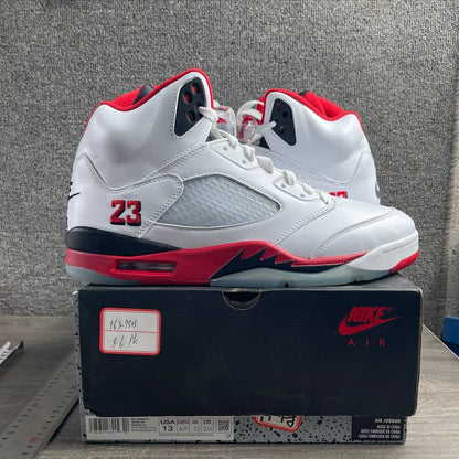 AJ5 Fire Red Black Tongue